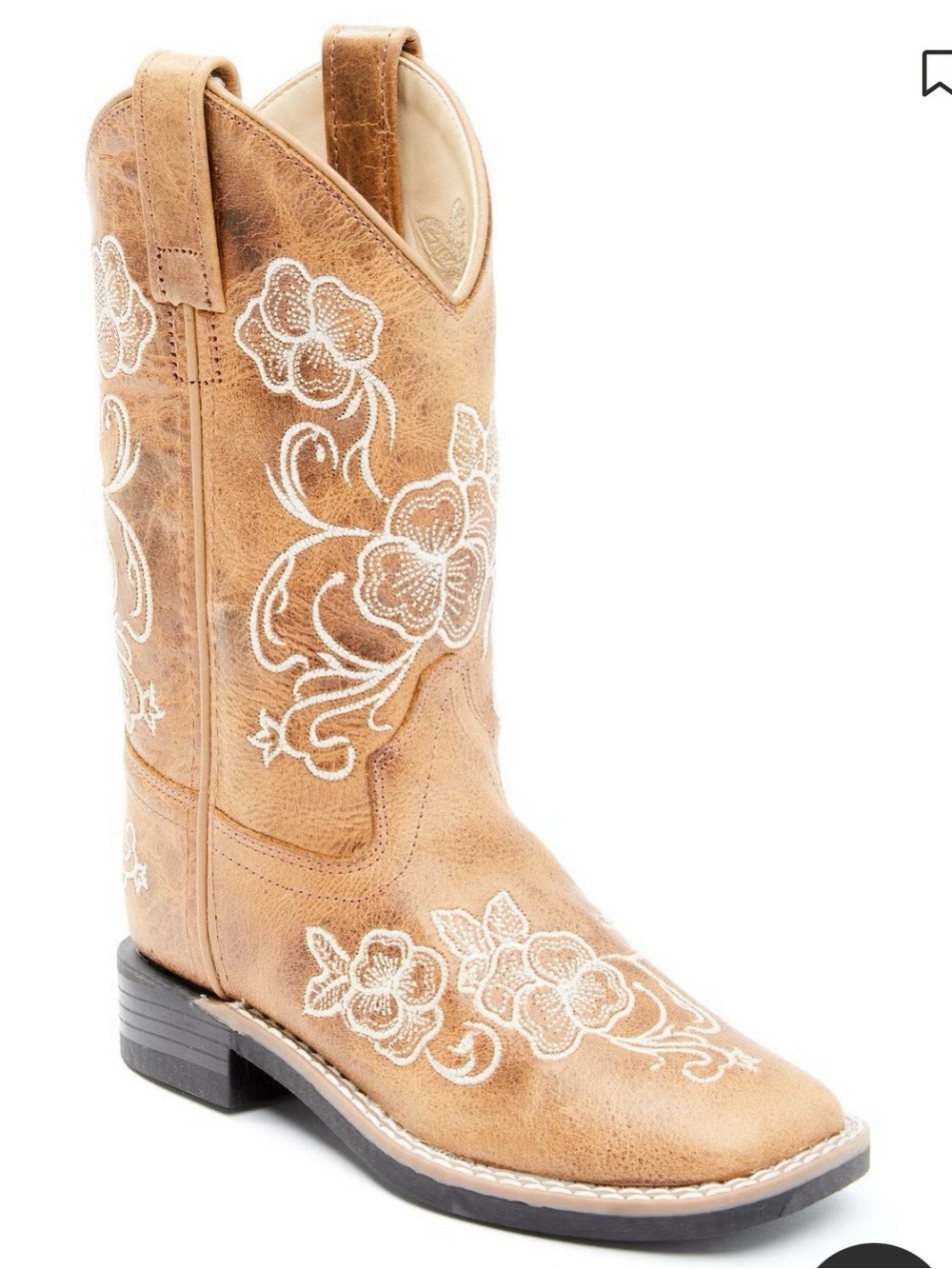 Brown Embroidered Leather Cowboy Boots
